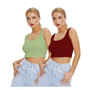 Shasmi Women Crop Top Ribbed Stylish Tank