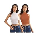 Shasmi Women Crop Top Ribbed Stylish Tank