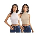 Shasmi Women Crop Top Ribbed Stylish Tank