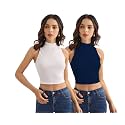 Shasmi Women Crop Top Ribbed Stylish Tank