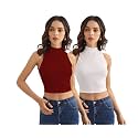 Shasmi Women Crop Top Ribbed Stylish Tank