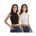 Shasmi Women Crop Top Ribbed Stylish Tank