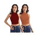 Shasmi Women Crop Top Ribbed Stylish Tank