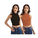 Shasmi Women Crop Top Ribbed Stylish Tank