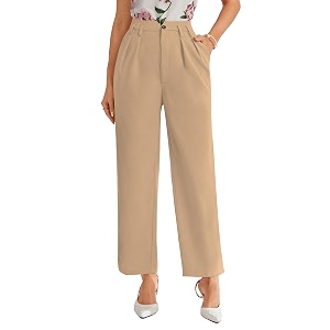 Shasmi Womens High Waist Pleated Straight Leg