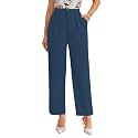 Shasmi Womens High Waist Pleated Straight Leg