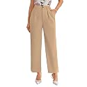 Shasmi Womens High Waist Pleated Straight Leg