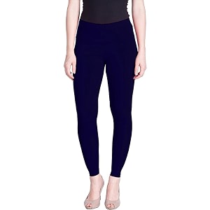 Women Cotton Solid Belt Ankle Length Legging