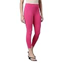 Women Cotton Solid Belt Ankle Length Legging