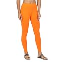 Women Cotton Solid Belt Ankle Length Legging