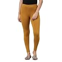 Women Cotton Solid Belt Ankle Length Legging