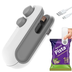 advanced 2 in 1 usb rechargeable magnetic heat sealing amp cutting machine for plastic packing bag sealer mini for food snack chips and plastic bags multicolor model - 1