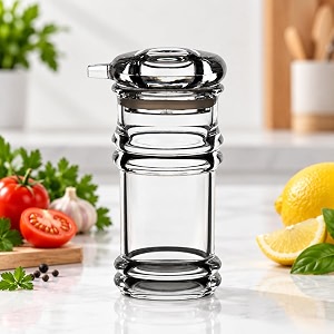 shatterproof acrylic oil dispenser  durable airtight and ergonomic clear design container for fresh mess-free oil dispensing bottle kitchen accessories - ideal for all types of oils 150ml