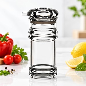 shatterproof acrylic oil dispenser  durable airtight and ergonomic clear design container for fresh mess-free oil dispensing bottle kitchen accessories - ideal for all types of oils 200ml