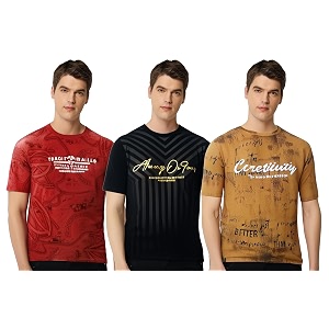 SHAUN Men T-Shirt 404MTS P Pack of