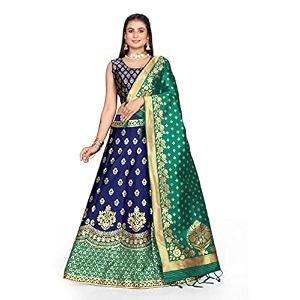 LAHER Girls Casual Wear Heavy Banarsi Jacquard