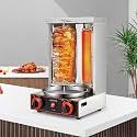 Shawarma Grill Machine, 13 Lbs Capacity, Gas Vertical Rotisserie With 2 Burners, Doner Kebab Gyro Meat Oven Broiler, 110V, For Restaurant Home Kitchen(Silver)