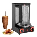 Shawarma Machine, Doner Kebab Grill 220v Gyro Rotisserie, Gas Vertical Broiler Shwarma With 2 Burners, For Restaurant Dinner Home Kitchen(Black)