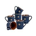 Shay Royal Tea Cup Set, Set of 6, Blue, 180ml | Cup Set of 6 for Tea | Glossy Finish | Premium Ceramic (Royal Tea Cups - Blue)