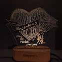 Personalized 3D Optical Illusion Heart Lamp, Valentine's Day LED Night Light with Custom Names, Romantic Gift for Wife, Husband,