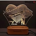 Customized Heart-Shaped 3D Illusion Night Lamp, Unique Gift for Birthday, Wedding Couple, annivesary and Valentine Day and Any Special Occasions-22CM Warm White