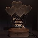 Personalized Happy Birthday 3D Illusion Lamp, Gift for Friends, Brother, Sister, Mother, Father, Girlfriend, Boyfriend, Family, Warm White- 22cm