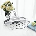 SHAYONAM 5 in 1 Stainless Steel Foldable Hangers for Clothes Hanging Multi-Layer Multi-Purpose Pant Hangers for Wardrobe Magic Foldable Hanger Clothes Hanger (5 in 1 Stainless Steel, Pack of 30)