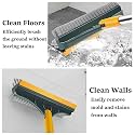 SHAYONAM Bathroom Cleaning Brush with Wiper 3 in 1 Tiles Cleaning Brush Floor Scrub Bathroom Brush with Long Handle 120° Rotate Bathroom (3IN1 Bathroom Cleaning Brush)
