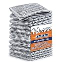 SHAYONAM Microfiber Pack 10 Multipurpose Wire Dishwashing Rags for Wet & Dry Stainless Steel Scrubber Non-Scratch Wire Dishcloth for Washing Dishes Sinks Counters(Pack 10)