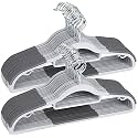 SHAYONAM (Pack of 15) Plastic Clothes Hangers Dry Wet Hangers Space Saving Clothes Hangers, Plastic Hangers with Non-Slip Pads Clothes, Suit Hangers Heavy Duty Coat, Underwear, Pants, Shirts(Grey)