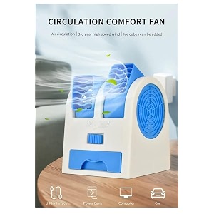 shayonam portable mini ac usb battery operated air conditioner mini water air cooler cooling fan blade less duel blower with ice chamber perfect for deskofficestudylibraryroomhomemulti color