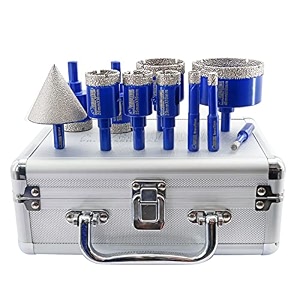 shdiatool 11pcs diamond core drill bit set for porcelain triangle shank
