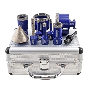 shdiatool diamond drilling core bits set chamfer bits for porcelain tile marble ceramic granite milling kit 5834-11 10pieces