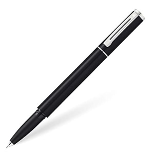 sheaffer pop black rollerball pen with chrome trim in gift box e1920551