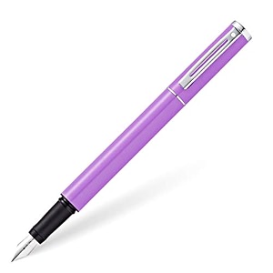 sheaffer pop glossy lilac fountain pen with chrome trim and medium nib classic - lilac e0920353