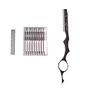 ShearsDirect Razor with Box of Blades, Black Ivy Leaf Feather, 3.0 Ounce
