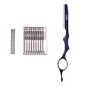 ShearsDirect Razor with Box of Blades, Blue Feather, 3.0 Ounce