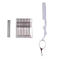 ShearsDirect Razor with Box of Blades, Chrome Feather, 3.0 Ounce