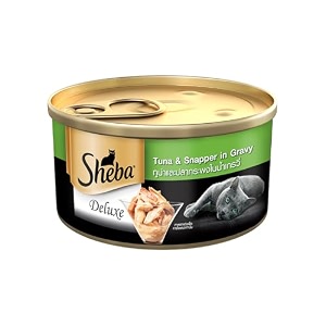sheba deluxe cat tuna white meat and snapper in gravy 85 g pack of 8all life stages