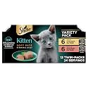 Sheba Perfect Portions Kitten Wet Cat Food Pate Chicken Entree and Salmon Entree, 2.6 oz. Twin-Pack Trays (12 Count, 24 Servings)