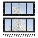 Shed Windows 2 Pack, Fixed Transom Windows 10" x 23" Black