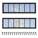 Shed Windows 2 Pack, Fixed Transom Windows 10" x 35" Black