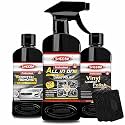 SHEEBA Multi-surface Car Care Kit includes All in one Polish, Scratch Remover, Vinyl & Leather Care with Foam Applicator Pads | Cleans, Shines, Protects (Model P4)