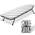 SheeChung Small Ironing Board 12"x32",Mini Ironing Board with Metal Mesh