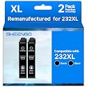 Remanufactured 232XL Ink Cartridges Black for Epson 232XL Ink Cartridges Combo Pack for Epson 232 Ink Cartridge T232 232 XL Work with Epson XP-4200 XP-4205 WF-2930 WF-2950 Printer (2 Black)