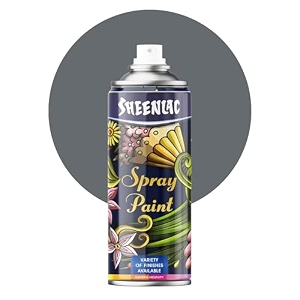 sheenlac spray paint aerozol - standard - 400ml - quick drying  gloss finish for metal wood and walls  waterproof oxidation resistant standard smoke grey