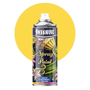 sheenlac spray paint aerozol - standard - 400ml - quick drying  gloss finish for metal wood and walls  waterproof oxidation resistant standard light yellow