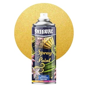 sheenlac spray paint aerozol - standard - 400ml - quick drying  gloss finish for metal wood and walls  waterproof oxidation resistant chrome amp gold sparkle gold