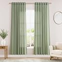 Sheer Light Sage Linen Curtains 72 Inch