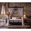 Sheesham Solid Wood Allure Poster Bed for Bedroom | Handmade Wooden Cot | Elegant Four Poster King Size Bed Frame (Blue, King, Allure (Cane 1))